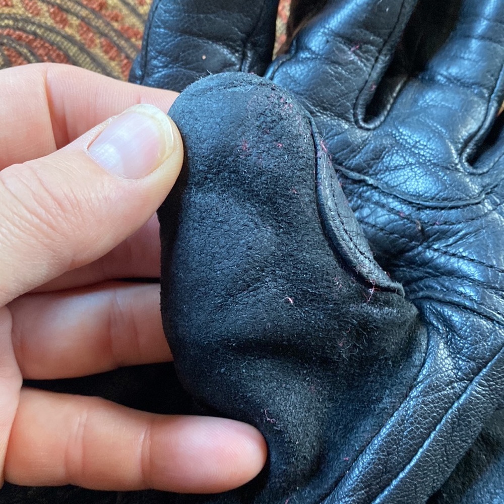Smartwool leather wool winter ski bike hike gloves RARE black warm adult M - Picture 7 of 12
